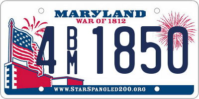 MD license plate 4BM1850