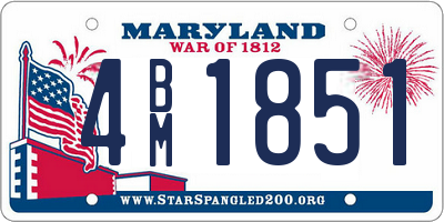MD license plate 4BM1851