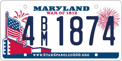 MD license plate 4BM1874