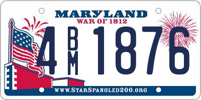 MD license plate 4BM1876