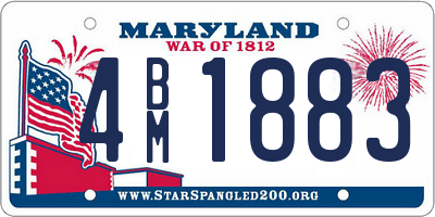 MD license plate 4BM1883