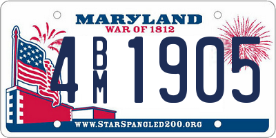 MD license plate 4BM1905