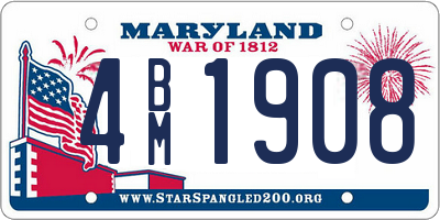 MD license plate 4BM1908