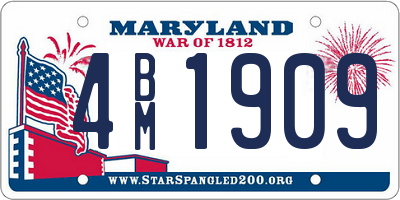 MD license plate 4BM1909