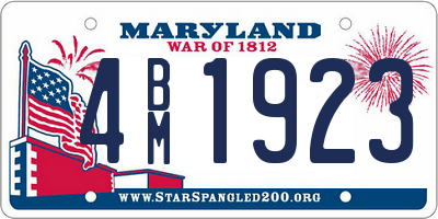 MD license plate 4BM1923