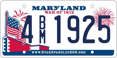 MD license plate 4BM1925