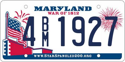 MD license plate 4BM1927