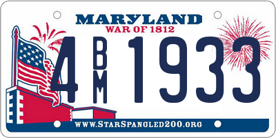MD license plate 4BM1933