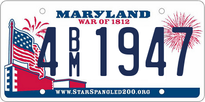 MD license plate 4BM1947