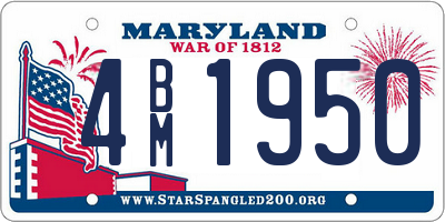 MD license plate 4BM1950