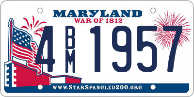 MD license plate 4BM1957