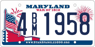 MD license plate 4BM1958