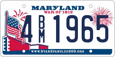 MD license plate 4BM1965