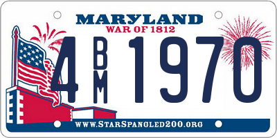 MD license plate 4BM1970