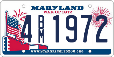 MD license plate 4BM1972