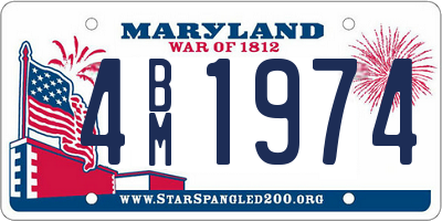 MD license plate 4BM1974