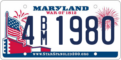 MD license plate 4BM1980