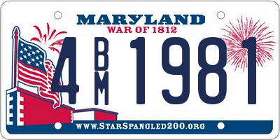 MD license plate 4BM1981
