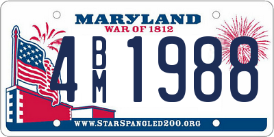 MD license plate 4BM1988