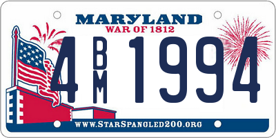 MD license plate 4BM1994