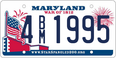 MD license plate 4BM1995