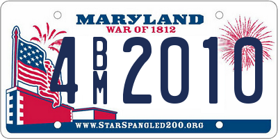 MD license plate 4BM2010