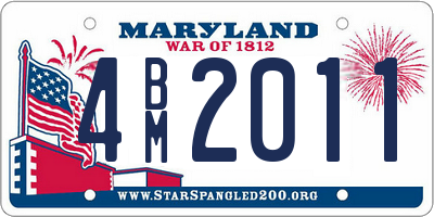MD license plate 4BM2011