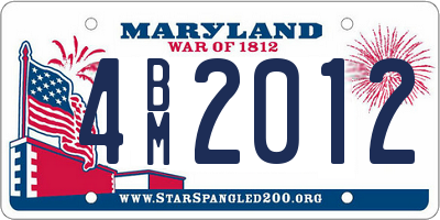 MD license plate 4BM2012