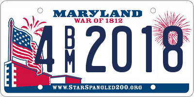 MD license plate 4BM2018