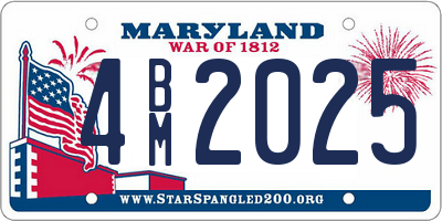 MD license plate 4BM2025