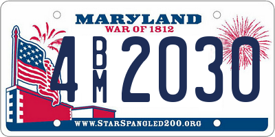 MD license plate 4BM2030