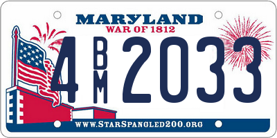 MD license plate 4BM2033