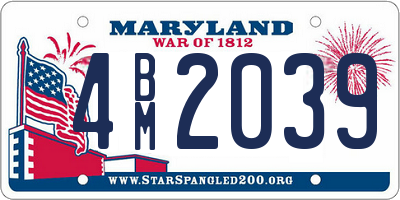 MD license plate 4BM2039