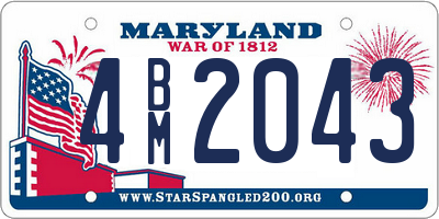 MD license plate 4BM2043