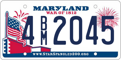 MD license plate 4BM2045