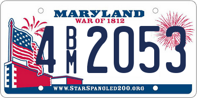 MD license plate 4BM2053