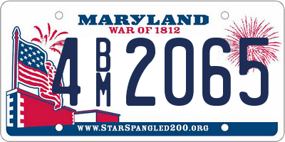 MD license plate 4BM2065