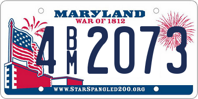 MD license plate 4BM2073