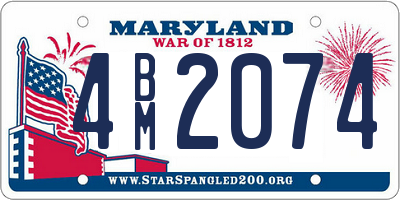 MD license plate 4BM2074