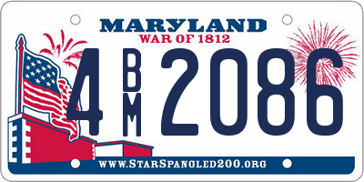 MD license plate 4BM2086