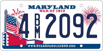 MD license plate 4BM2092