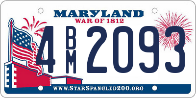 MD license plate 4BM2093