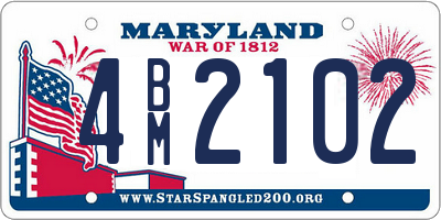 MD license plate 4BM2102