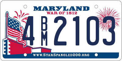 MD license plate 4BM2103