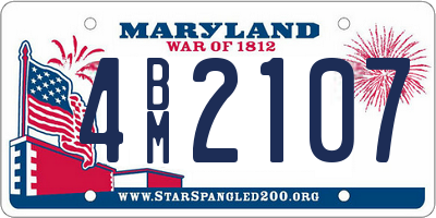 MD license plate 4BM2107