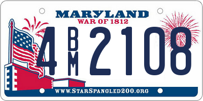 MD license plate 4BM2108