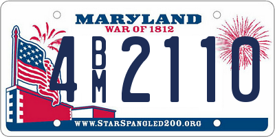 MD license plate 4BM2110