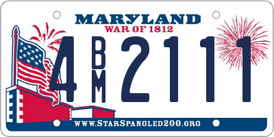 MD license plate 4BM2111