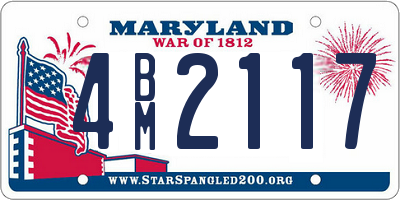 MD license plate 4BM2117