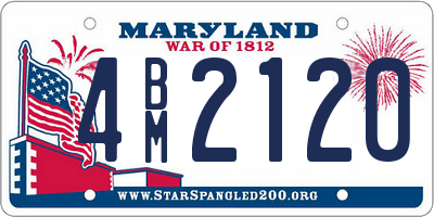 MD license plate 4BM2120